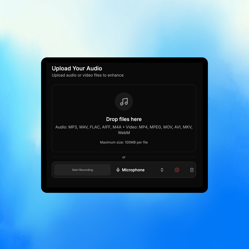 Upload your audio interface